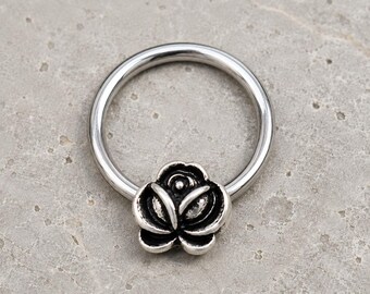Antiker Rosen-Klemmkugelring | 316L Stahl CBR