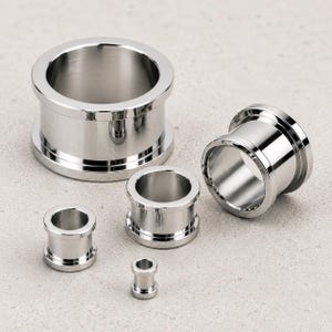 Surgical Steel Screw Fit Tunnel Plugs | Double Flare Ear Gauges (Pair, Up to 2")