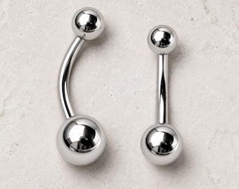 Titan Nabelring 14G Solide Kugeln | Implant Grade Titan Bauch Ring | Ti6AL4V Bauchnabel Ring | Leichter Bauchnabel Ring