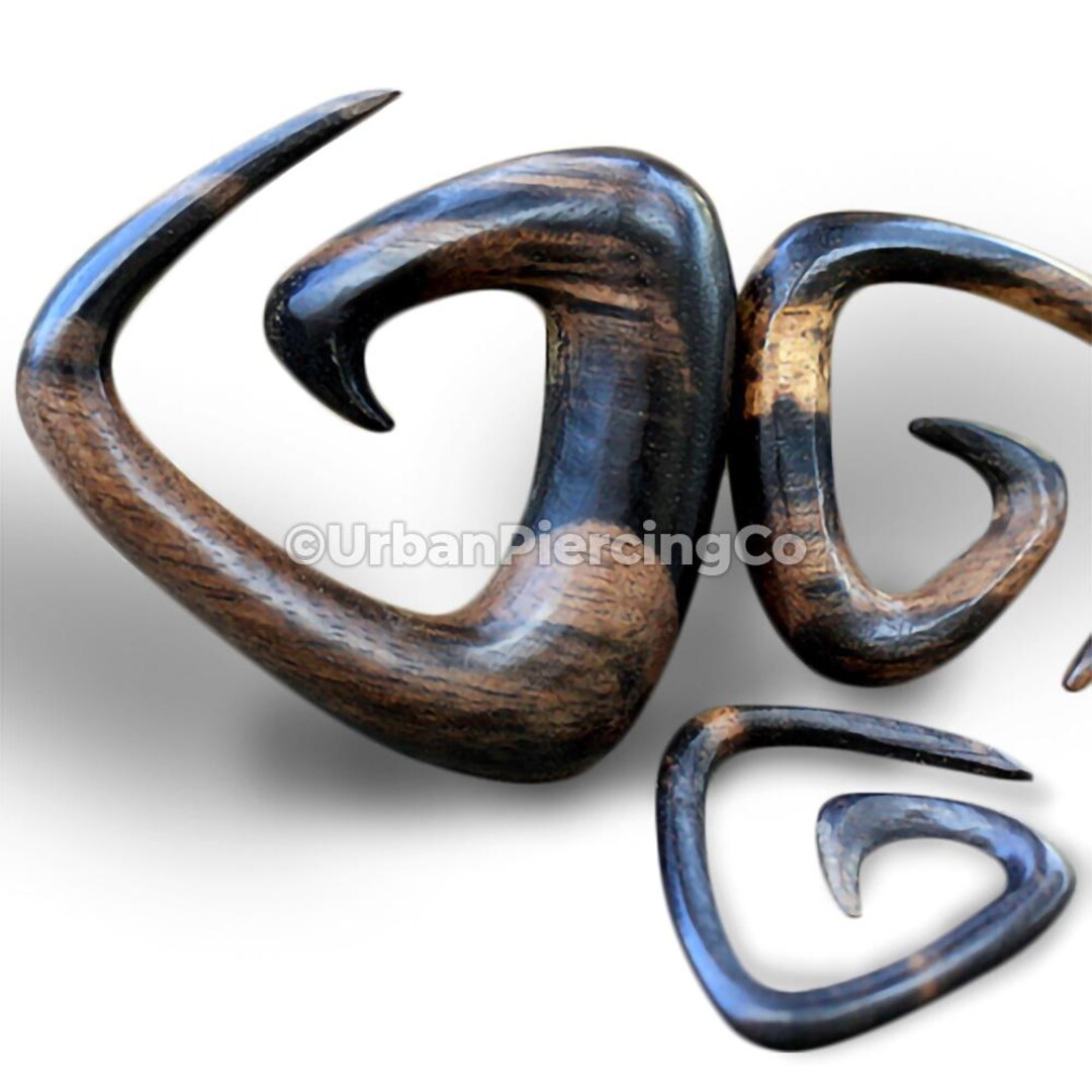 AZARIO LONDON 8 Gauge (3MM) Natural Organic Saba Wood Spiral Spiral Plug/Ear Expanders/Wood Gauge Plug/Hanger Tapers/Spiral Taper Plug/Stretchers - Sold By Piece - Online Marketplace