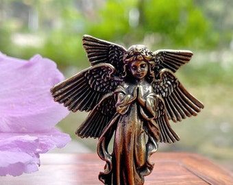 Brass Fortune Guardian Angel Doll Lucky Toy Feng Shui Wealth Lucky Angel Ornament Keychain Pendant Home Car Tea Table Office Decoration Gift