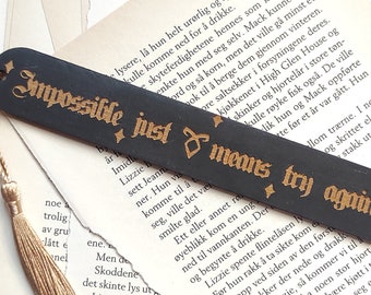 Shadow Hunters Rune Bookmark: Handmade Spruce Wood, Bookish gifts for readers