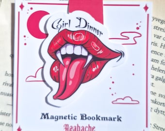 Girl Dinner Magnetic Bookmark: Vampire Smut Mouth, Book Lover Gift