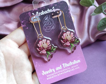 Anime Mouse Flower Earrings: Hypoallergenic Jewelry. Cottagecore Rabbit. Fantasy Style