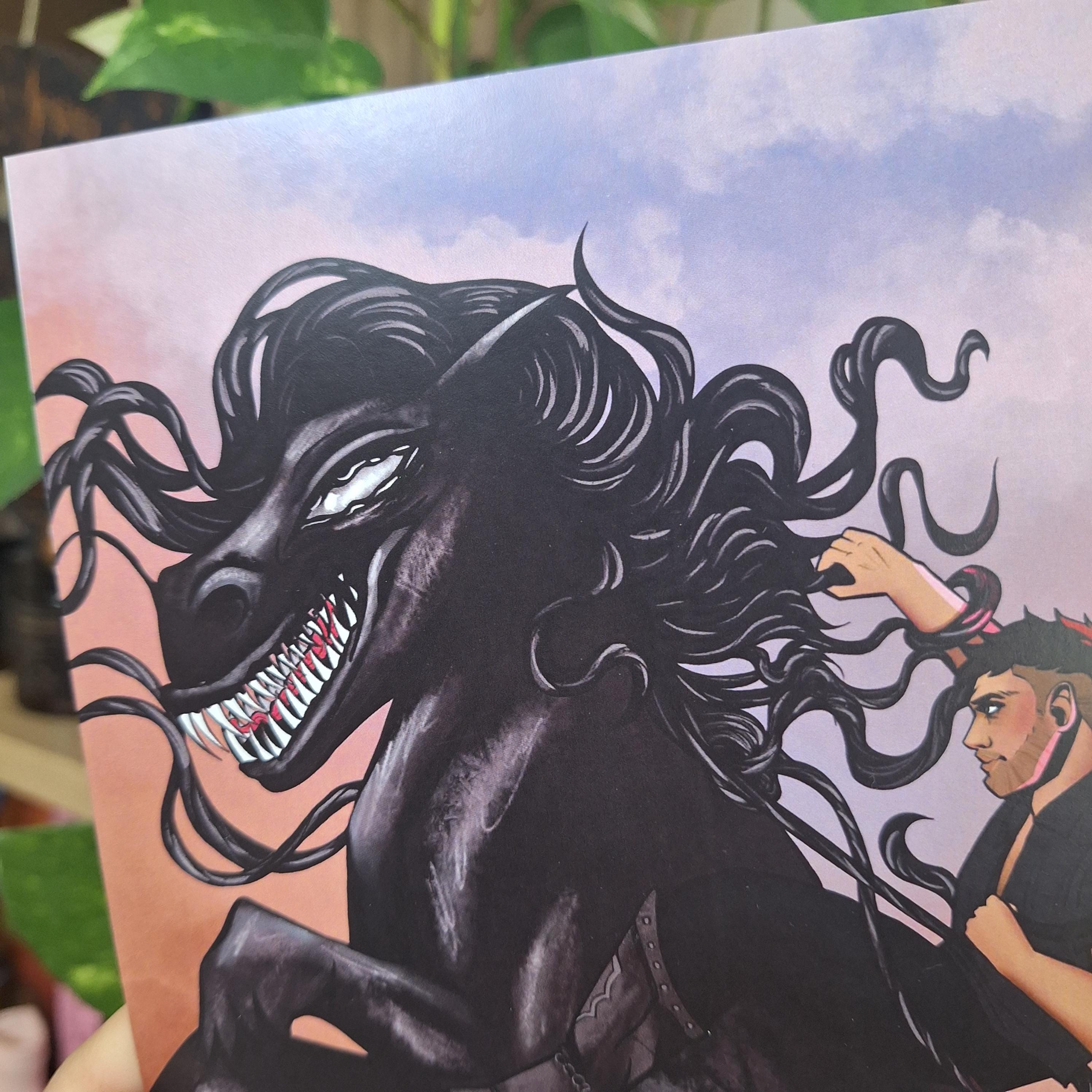Alien Horse A5, Black Alien Art Print. Monster Love. - Etsy