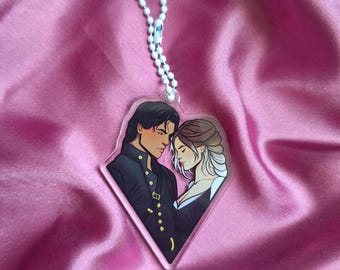 Llavero artístico de Fourth Wing: Violet y Xaden, regalo romántico