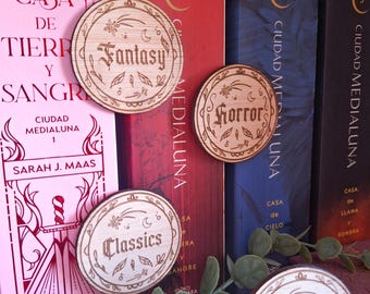 Minimalist Bookshelf Divider Sign: Book Lover Library Decor. Books Inserts