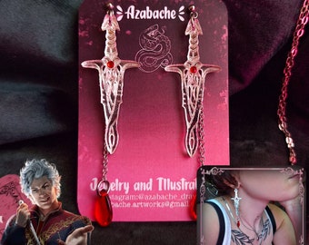Astarion Dagger Earrings, BG3 Jewelry, Stainless Steel. Baldurs Gate 3 Cosplay. Vampire jewelry