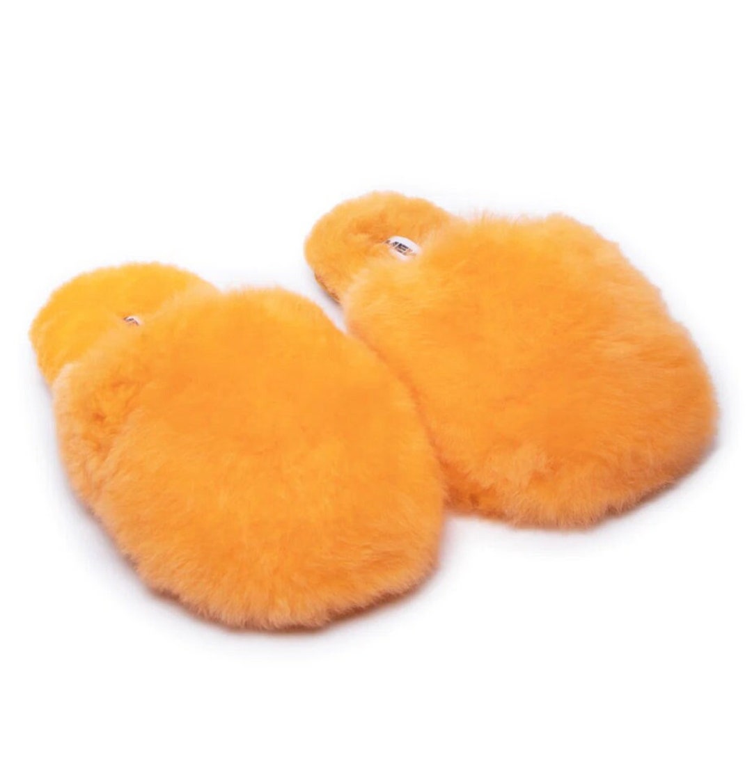 Tangerine Alpaca Fur Slipper Etsy