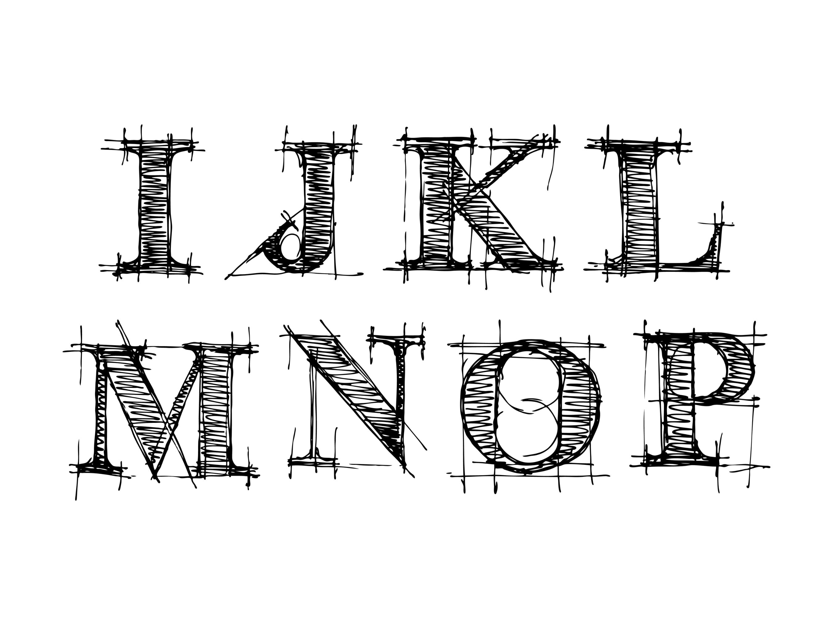 Hand Drawn Sketch Alphabet Clipart, Sketch Alphabet Vector Png Svg Eps