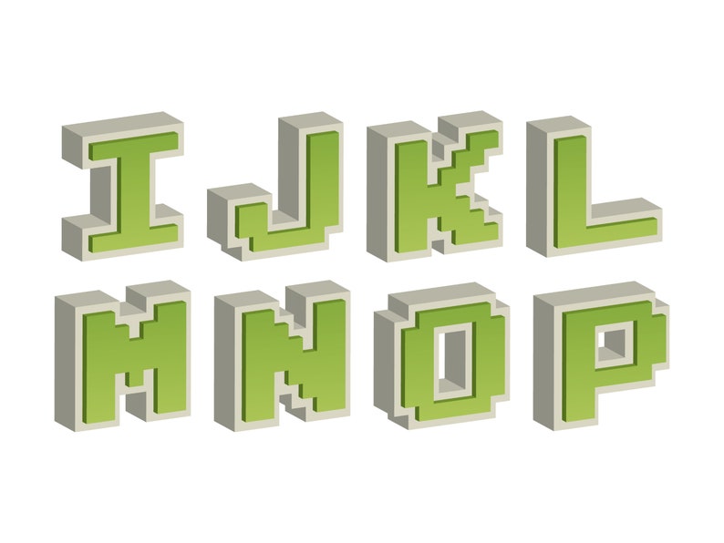 Arcade Alphabet Clipart, Pixel Alphabet Vector Png Eps Ai, Arcade Pixel ...