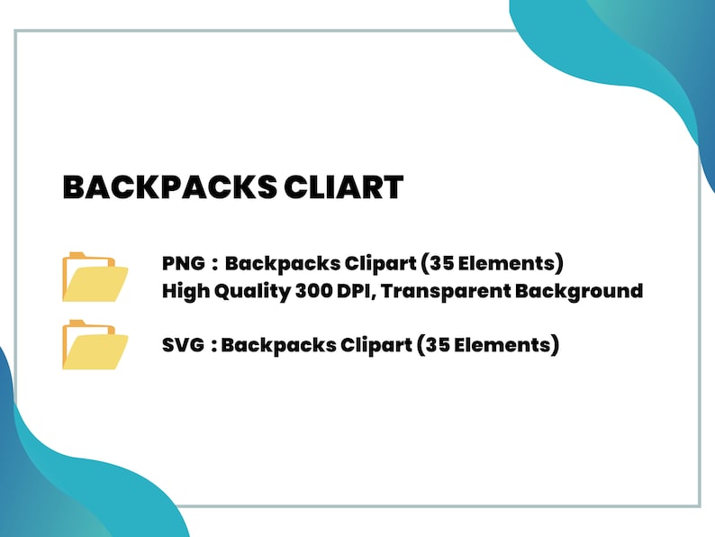 Backpack Set Clipart, Bag Png Svg, Bag Clipart, Back to School, School ...