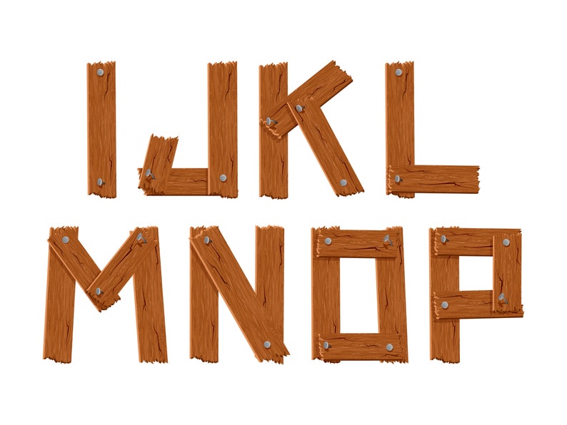 Wood Board Alphabet Clipart, Wood Alphabet Vector Png Svg Eps Ai, Wood