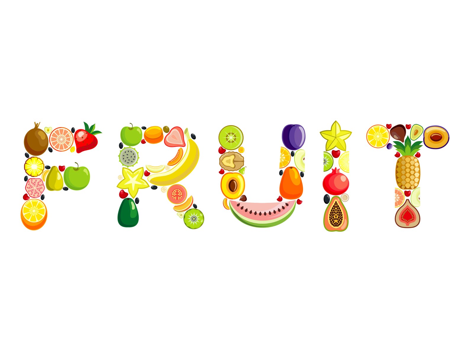 Fruit Alphabet Clipart, Fresh Fruit Alphabet Vector Png Svg Eps Ai