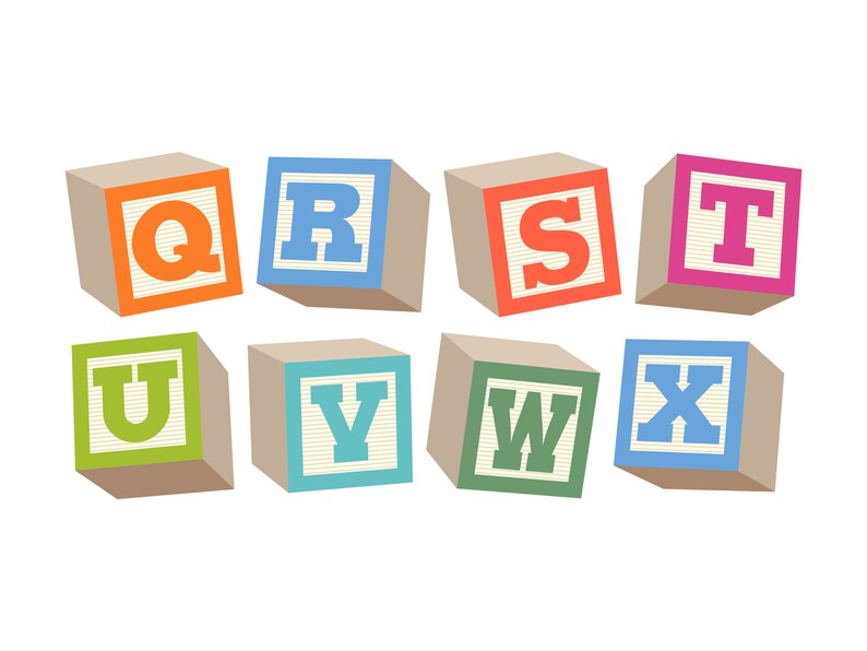 Baby Blocks Alphabet Clipart, Toy Blocks Alphabet Vector Png Svg Eps Ai