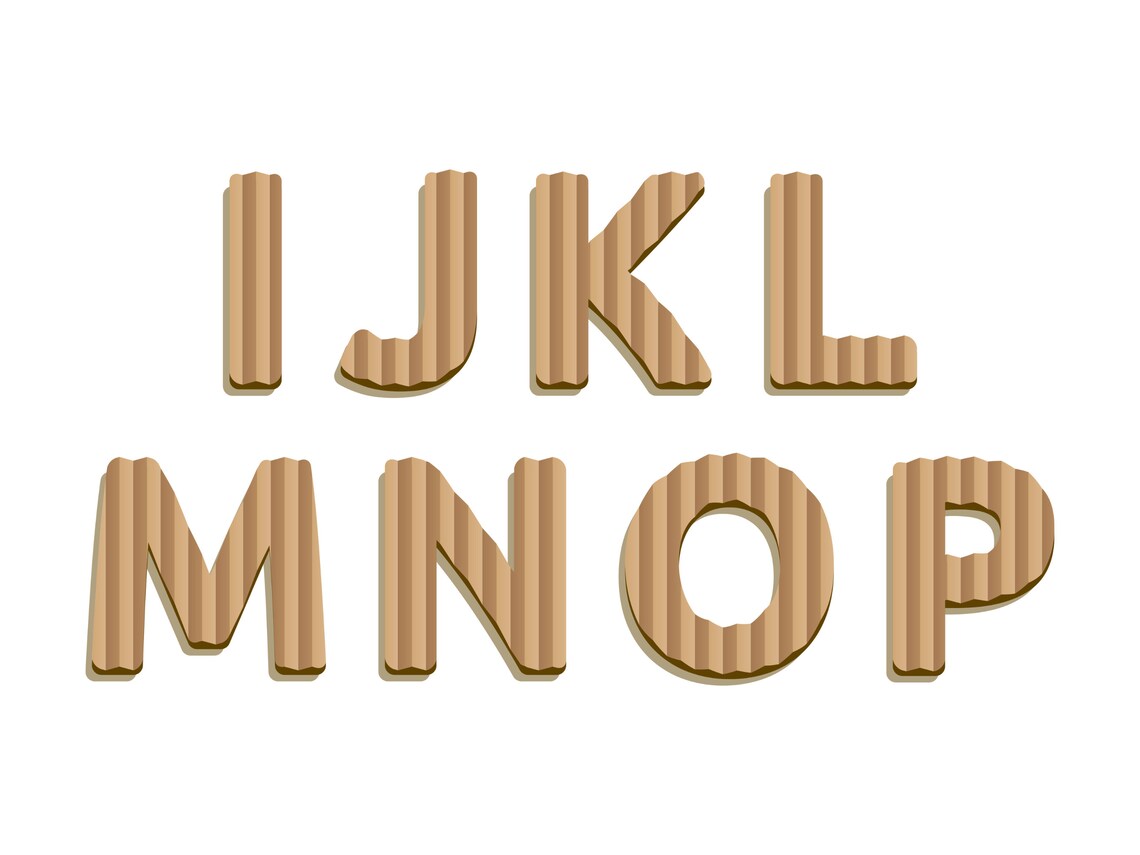 Cardboard Alphabet Clipart, Craft Alphabet Vector Png Svg Eps Ai, Beige