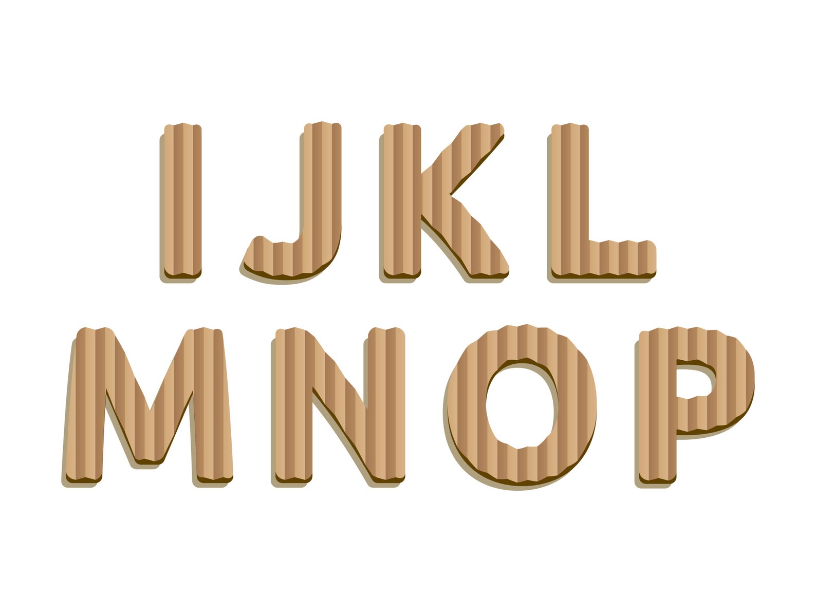 Cardboard Alphabet Clipart, Craft Alphabet Vector Png Svg Eps Ai, Beige