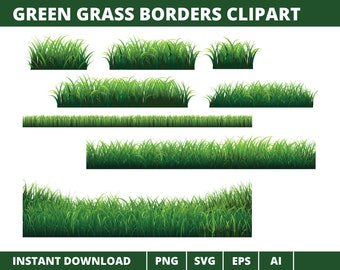 Green Grass Borders Clipart, Lawn Frame png svg eps ai, Field Decoration, Plant Ornament, Summer Decorative, Grass Frame, Grass Ornament