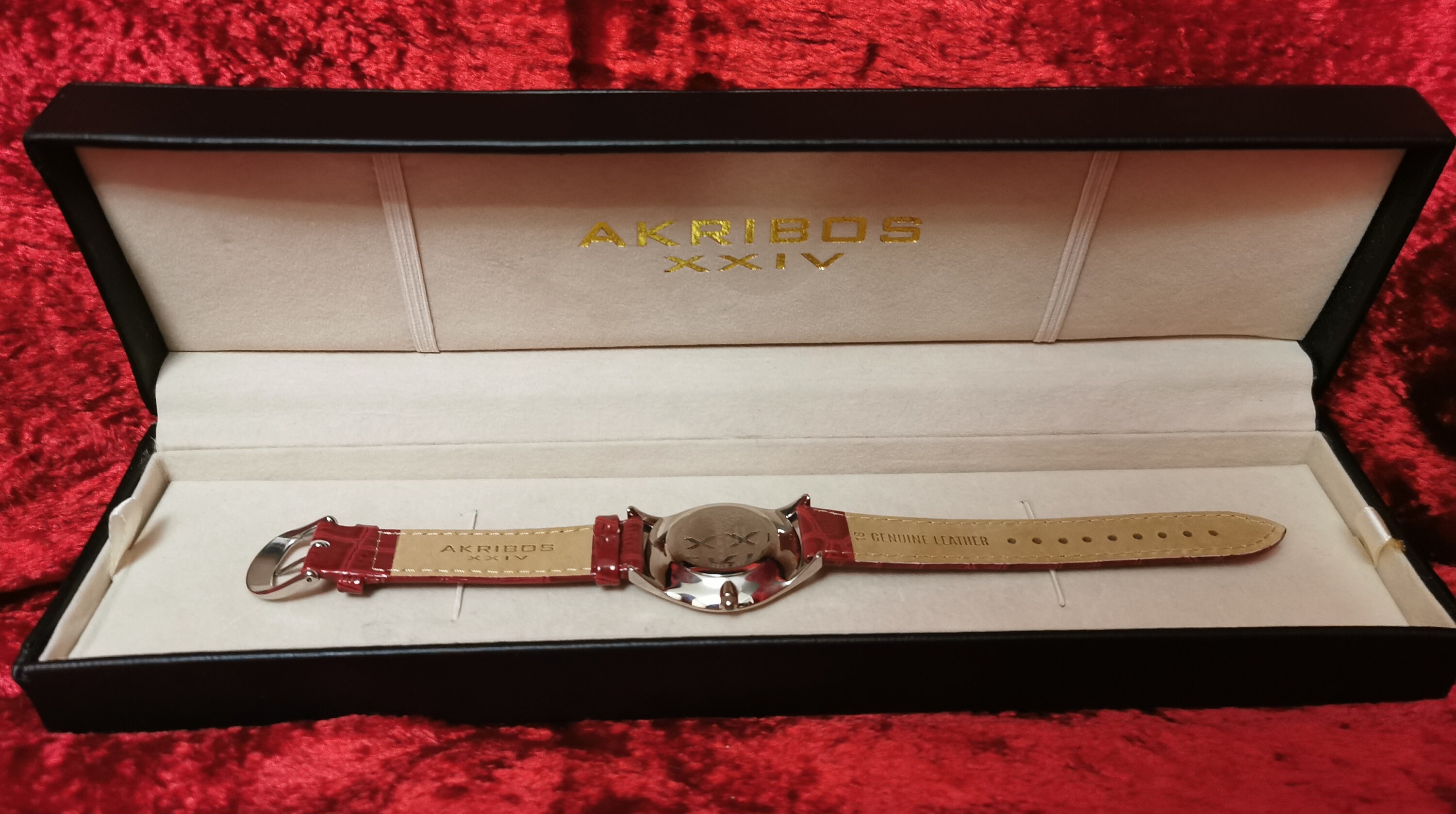 Akribos XXIV Model Diamond Ak464rd Ladies Watch Swiss Crysral Boxed Bordeaux Etsy