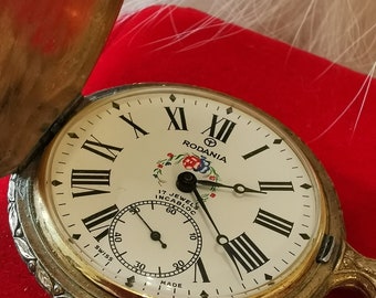 Vintige Rodania Mechanical 17 Jewels Incabloc Gold Plated Pocket Watch Swiss Made Etsy