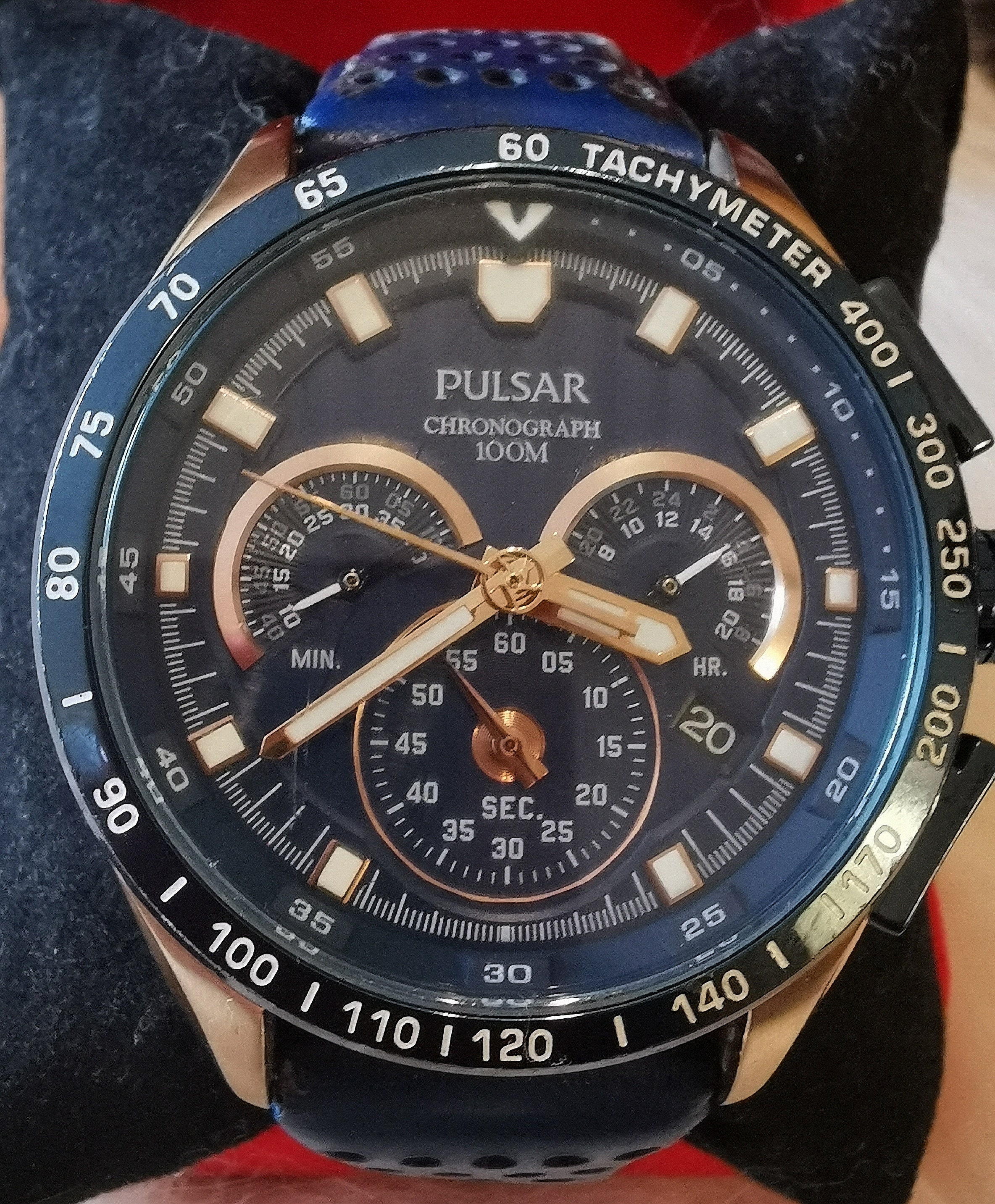 Pulsarby Seiko VK63 X001 Chronograph Blue Men s Watch Quartz