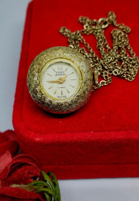 Vintage Rare Necklace With Pendant Watch Fero Feldmann 17  display picture 1