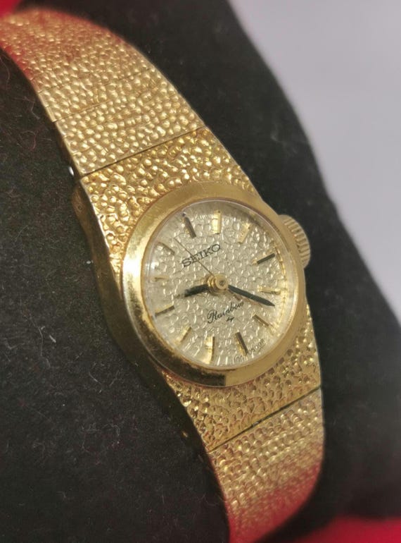 Vintage Seiko 1104-0180 Rainbow Mechanical 18K Gold Plated 17