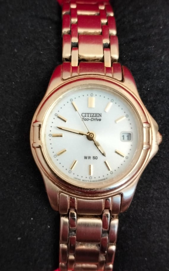 Vintage Citizen Eco Drive E011 S034922 Gold Plated Ladies Watch Japan Date Etsy Canada