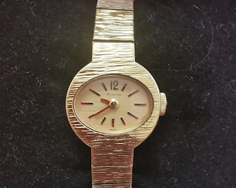 Vintage Bulova Goddess of Time Watch: 20 Micron Gold Plated Mechanical Swiss Dress Watch