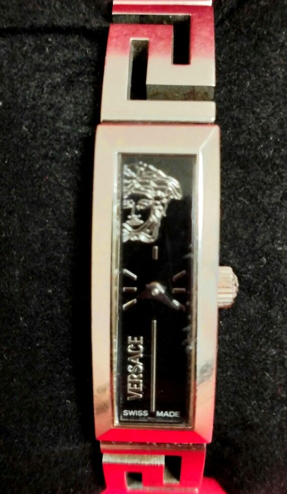 Versace RSQ99 Swiss Made Rectangular Black Dial Watch  display picture 1