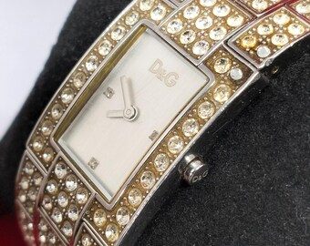 D&G TIME ダイヤモンド装飾 レディースウォッチ D&G Dolce Gabbana Time Swarovski Chic Ladies Watch Stainless