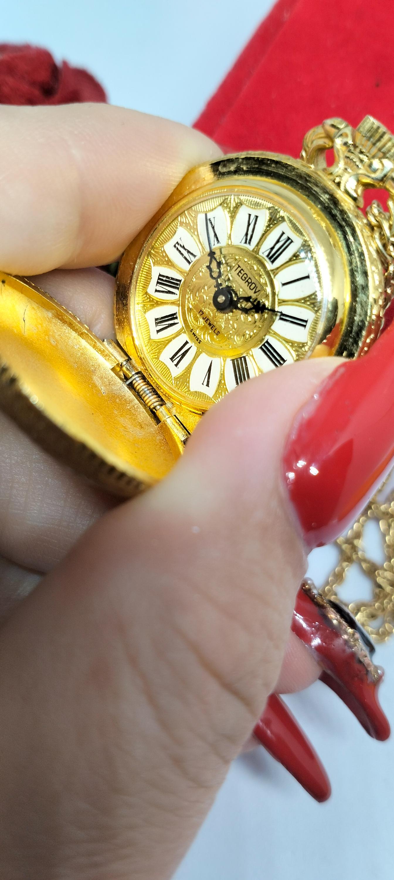 Montre Mécanique Vintage Femme Tegrov - Fabriquée En Suisse, 17 Bijoux - Occasion