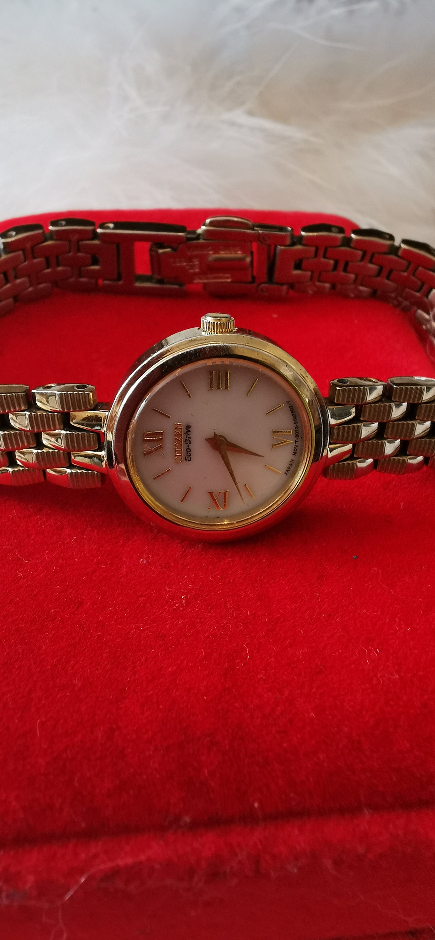 Vintage Citizen Eco-drive B023 - S015481 Gold Tone Mother of