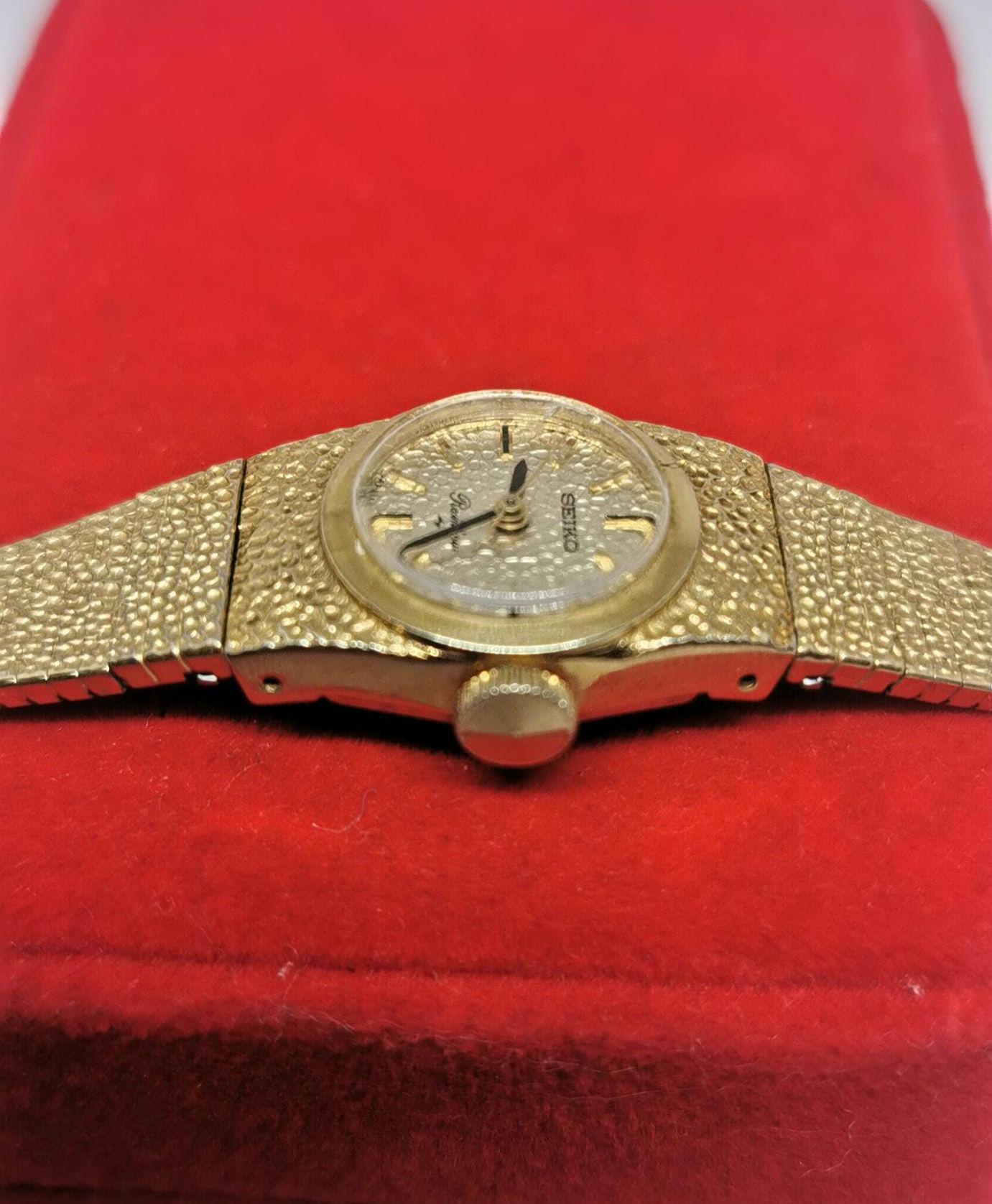 Vintage Seiko Rainbow Gold Nugget 18K Gold Filled Women\'s Watch 11-0450 SOLD 1970 Seiko Rainbow ladies watch - Birth Year Watches main image 4