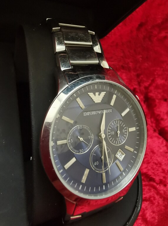 Armani classic ar2448 blue dial deals