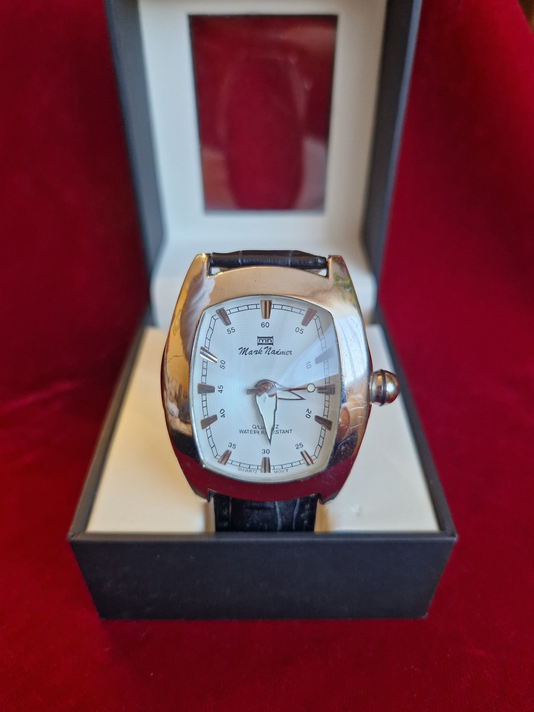 Reloj vintage Mark Naimer 5149 Unisex Cuarzo Diseno piramidal Cristal Correa de piel Analogico Canada Etsy Mexico