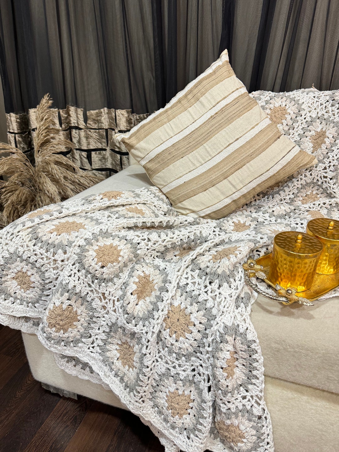 PRESALE Cozy Elegance Handmade Crochet Throw Blanket Versatile Style, Perfect for Any Season