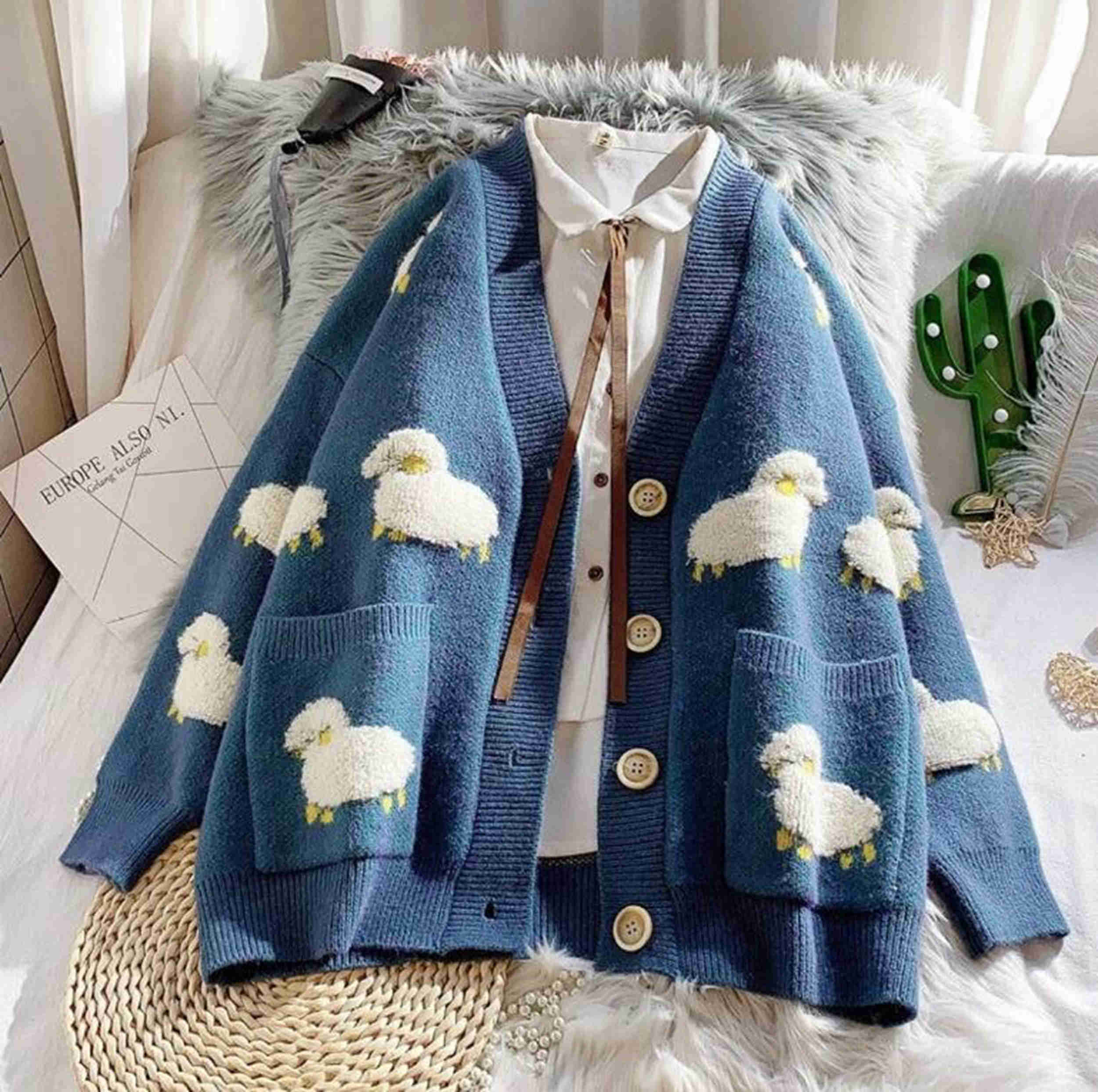Knit Sheep Sweater - Etsy