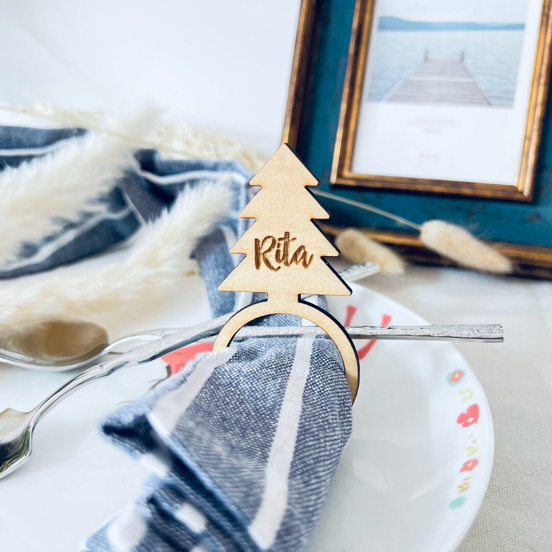 Christmas Tree Napkin Rings Christmas Napkin Rings Holder Etsy