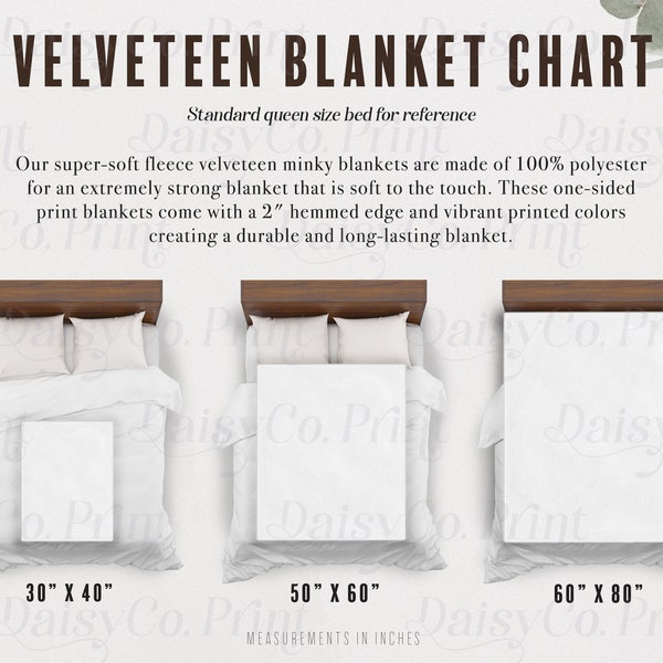 Velveteen Blanket Mockup Size Chart Minky Blanket Size Chart Blanket Sizing Chart Minky Throw Blanket Mockup Size Chart Printify Mockup