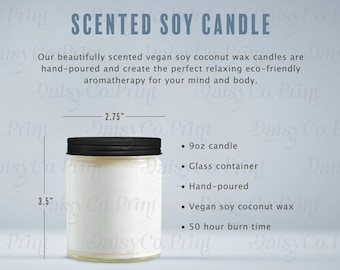 Candle Mockup, Candle Size Chart, White Candle Mockup, Jar Candle Mockup, Candle Sizing Chart, Candle Mockup Size Chart, Printify Mockup