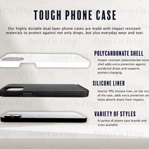 Tough Case Mockup Größentabelle, Tough Case Mockup Mockup, Generic Brand Tough Phone Case Mockup, Printimmer Robuste Telefonhülle, Dual-Layer-Hülle