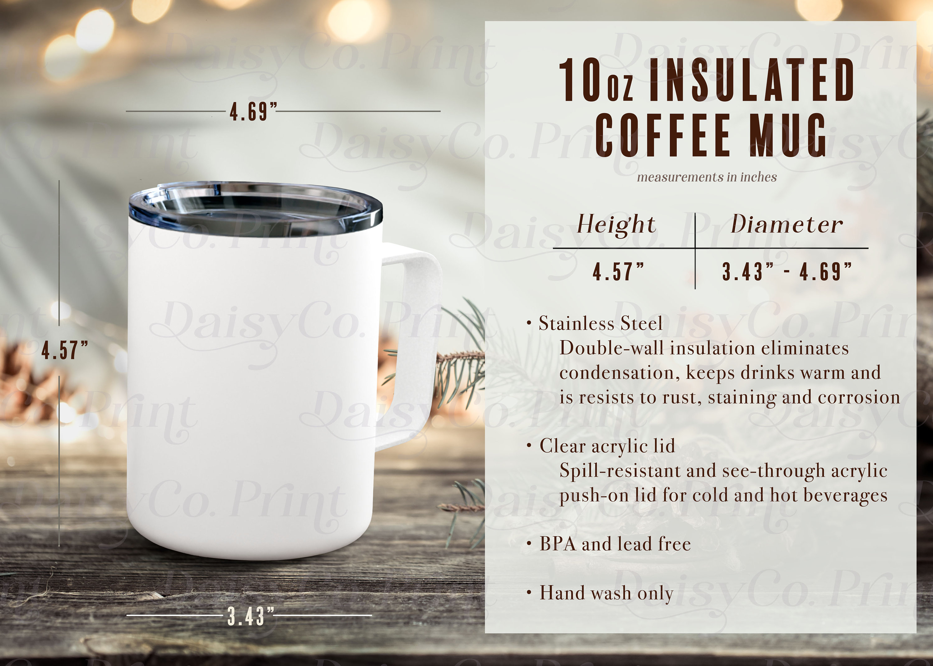 10oz Insulated Coffee Mug Mockup, Insulated Coffee Mug Size Chart, Generic  Brand Coffee Mug, Stainless Steel Coffee Mug Mockup, Fall Mockup - Etsy