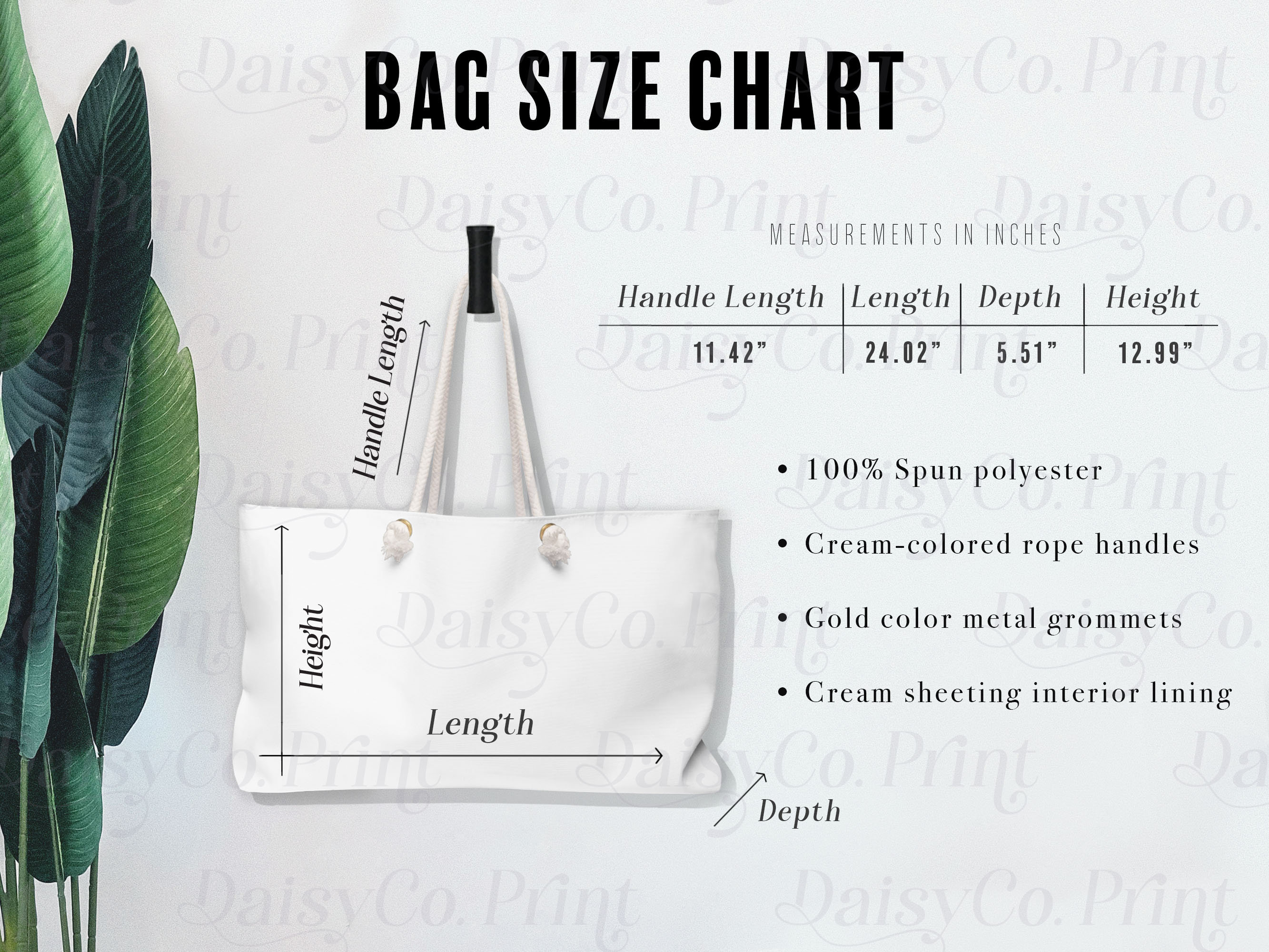Weekender Bag Mockup Weekender Bag Size Chart Canvas Tote Etsy