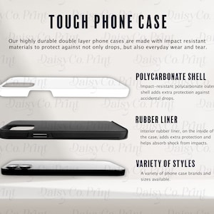 Tough Phone Case Mockup Size Chart, Generic Brand Tough Phone Cases, Tough Phone Case Mockup, Printify Tough Phone Case, Dual Layer Case