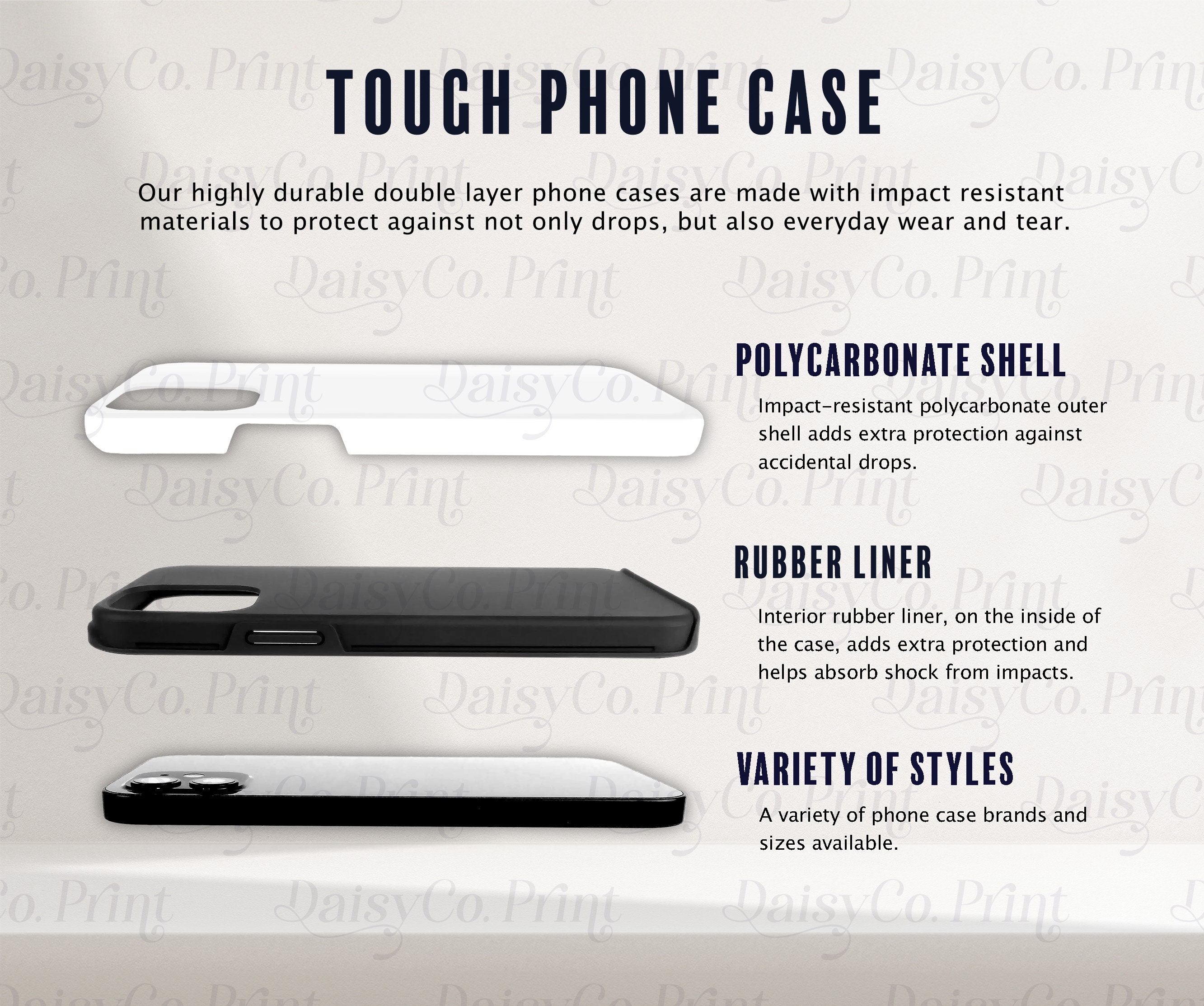 Tough Phone Case Mockup Size Chart, Generic Brand Tough Phone Cases, Tough Phone Case Mockup, Printify Tough Phone Case, Dual Layer Case