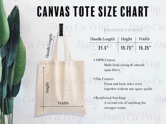 Canvas Tote Bag Size Chart Port Authority B150 Tote Bag Mockup 