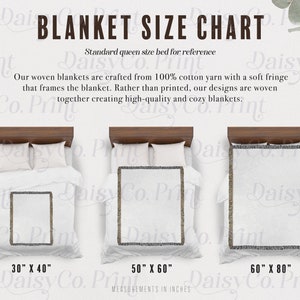 Woven Blanket Size Chart Woven Blanket Mockup Size Chart Jacquard Blanket Sizing Chart Fringed Throw Blanket Mockup Size Chart Gooten Mockup