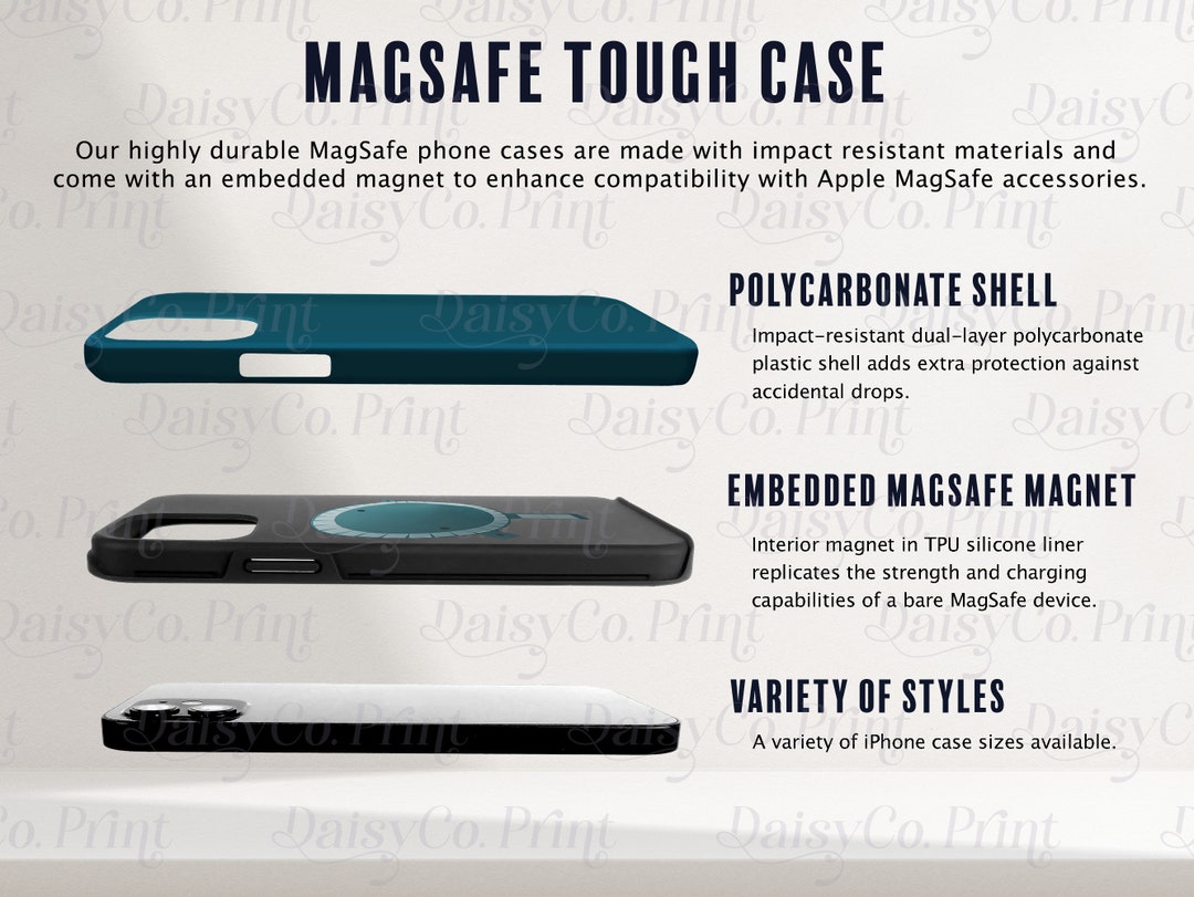 Magsafe Tough Case Mockup Info Chart, Magsafe Phone Case Mockup