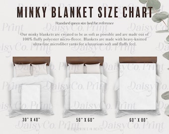 V3. Minky Decke Mockup Größentabelle Minky Decke Größentabelle Überwurf Decke Minky Decke Vergleich Mockup Gooten Mockup